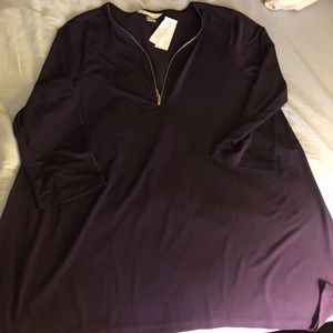 NWT- Purple Quarter Length Sleeve Shirt